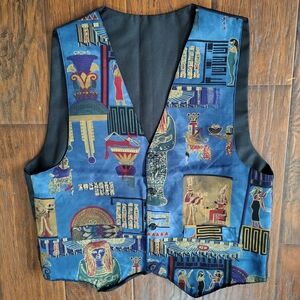Vintage 80s Karadere Egyptian motif vest size M-L